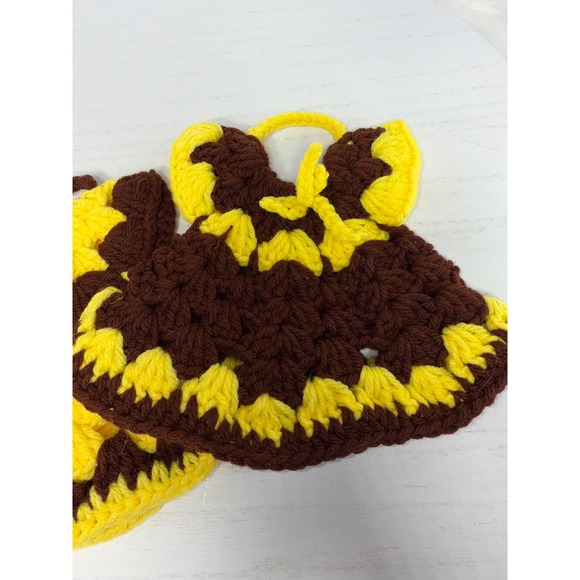 Hand made Fall Scarecrow Kitchen Towel Set Crochet Pot Holders Coasters - Picture 6 of 8